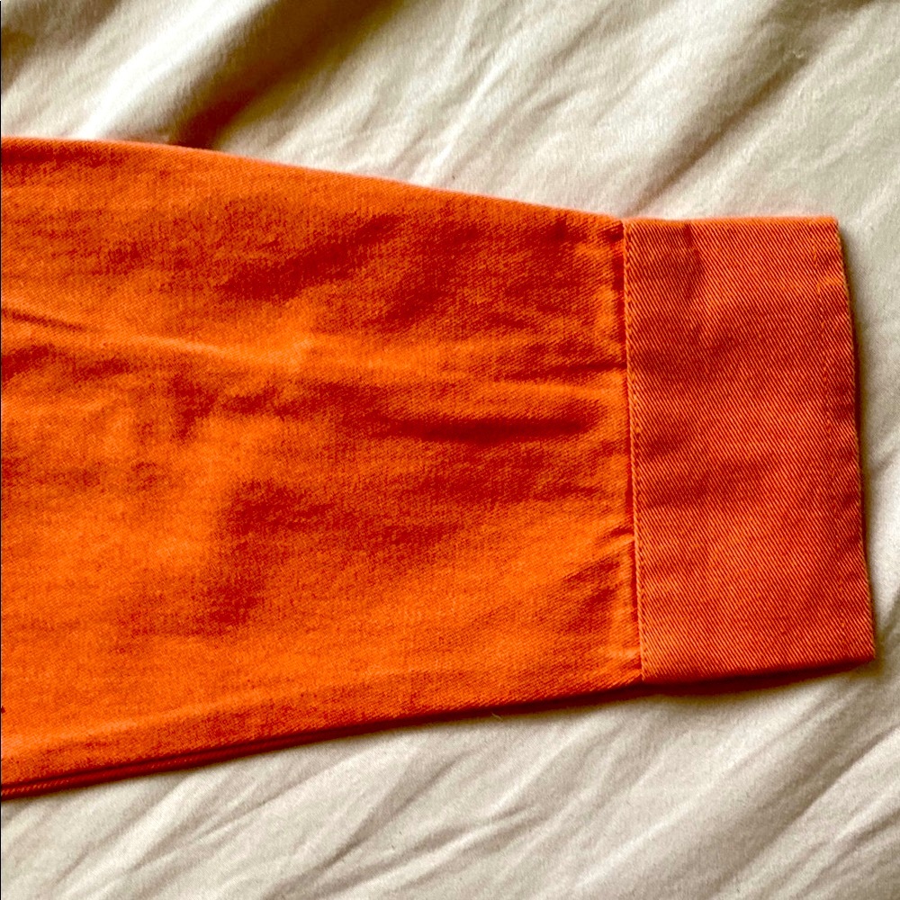NWT Badgley Mischka Orange Button-Up Shirt - Picture 7 of 8